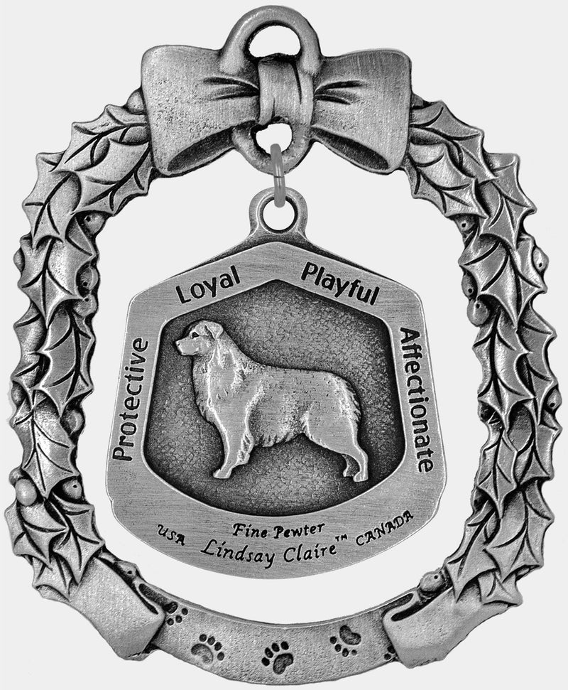 Australian Shepherd Dog Christmas Ornament - Lindsay Claire Pewter decor by Hampshire Pewter