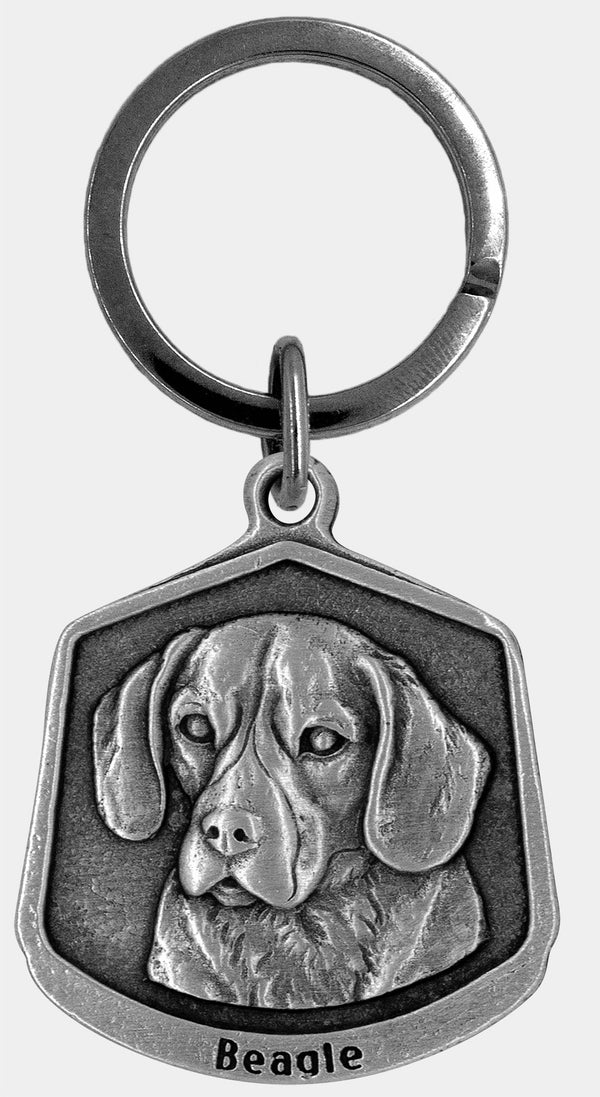 Live Brave Dog Tag Key Ring [Pewter]