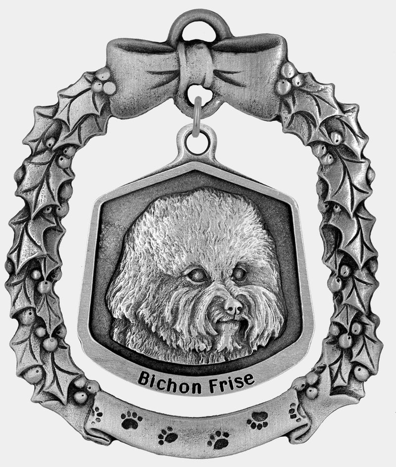 Bichon frise dog Christmas ornament