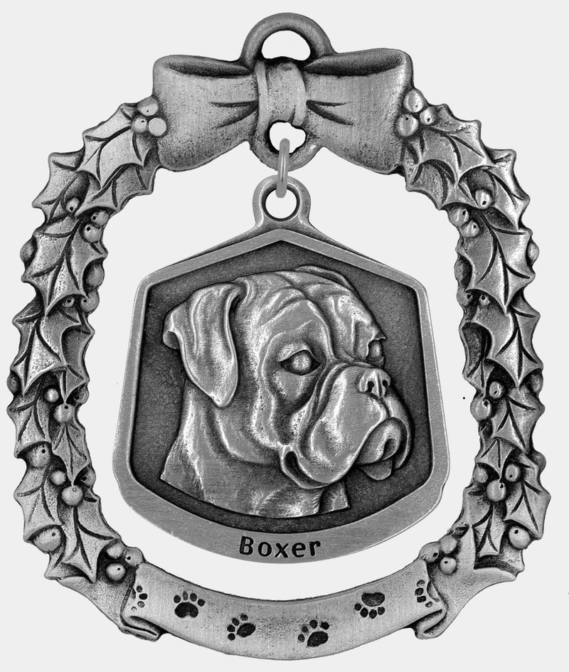 Boxer dog Christmas ornament