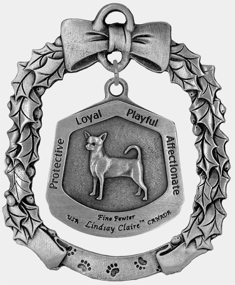 Chihuahua Dog Christmas Ornament - Lindsay Claire Pewter decor by Hampshire Pewter
