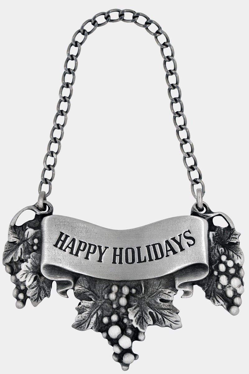 Happy Holidays Liquor Label with chain