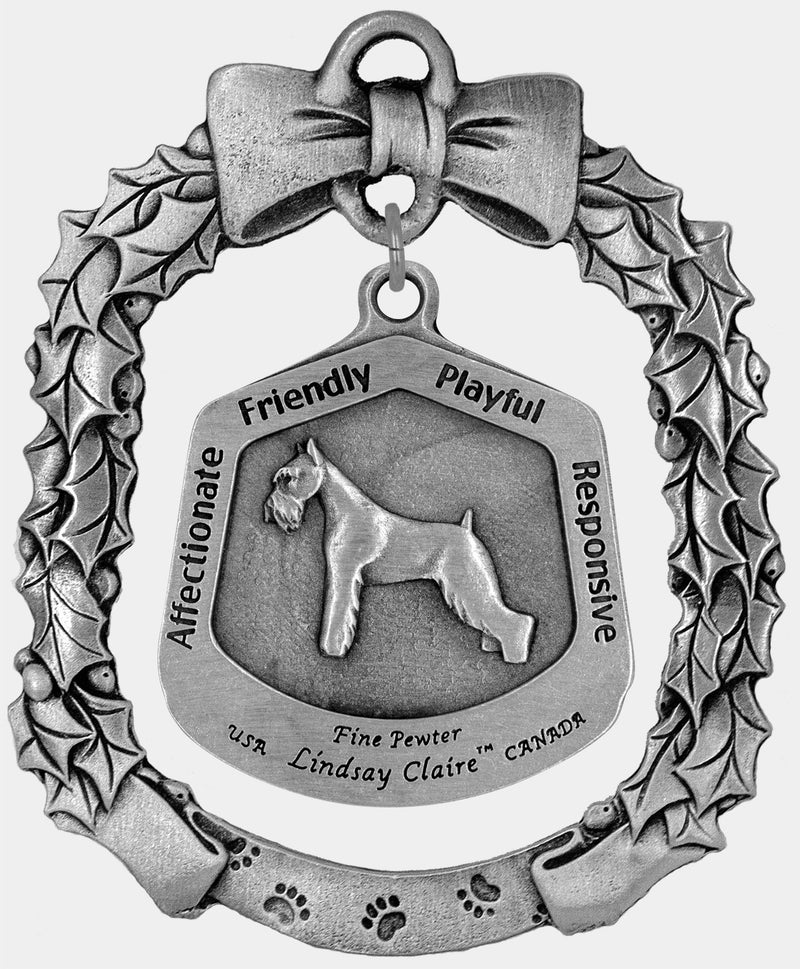 Mini Schnauzer Dog Christmas Ornament - Lindsay Claire Pewter decor by Hampshire Pewter