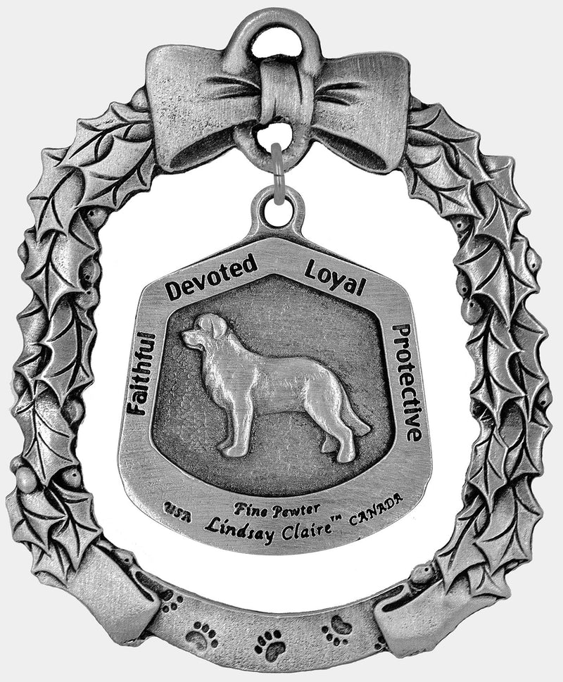 Newfoundland Dog Christmas Ornament - Lindsay Claire Pewter decor by Hampshire Pewter