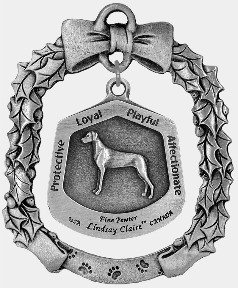 Rhodesian Ridgeback Dog Christmas Ornament - Lindsay Claire Pewter decor by Hampshire Pewter