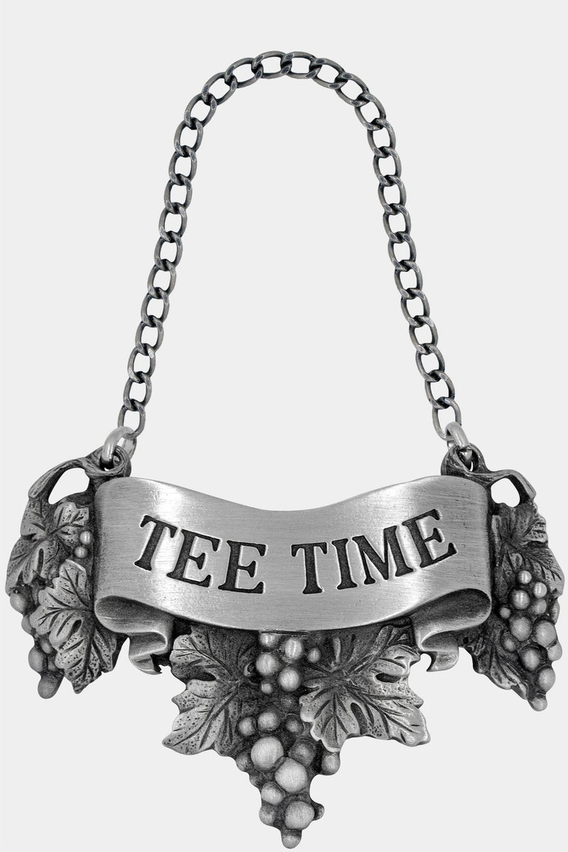 Tee Time Liquor Decanter Label with Chain